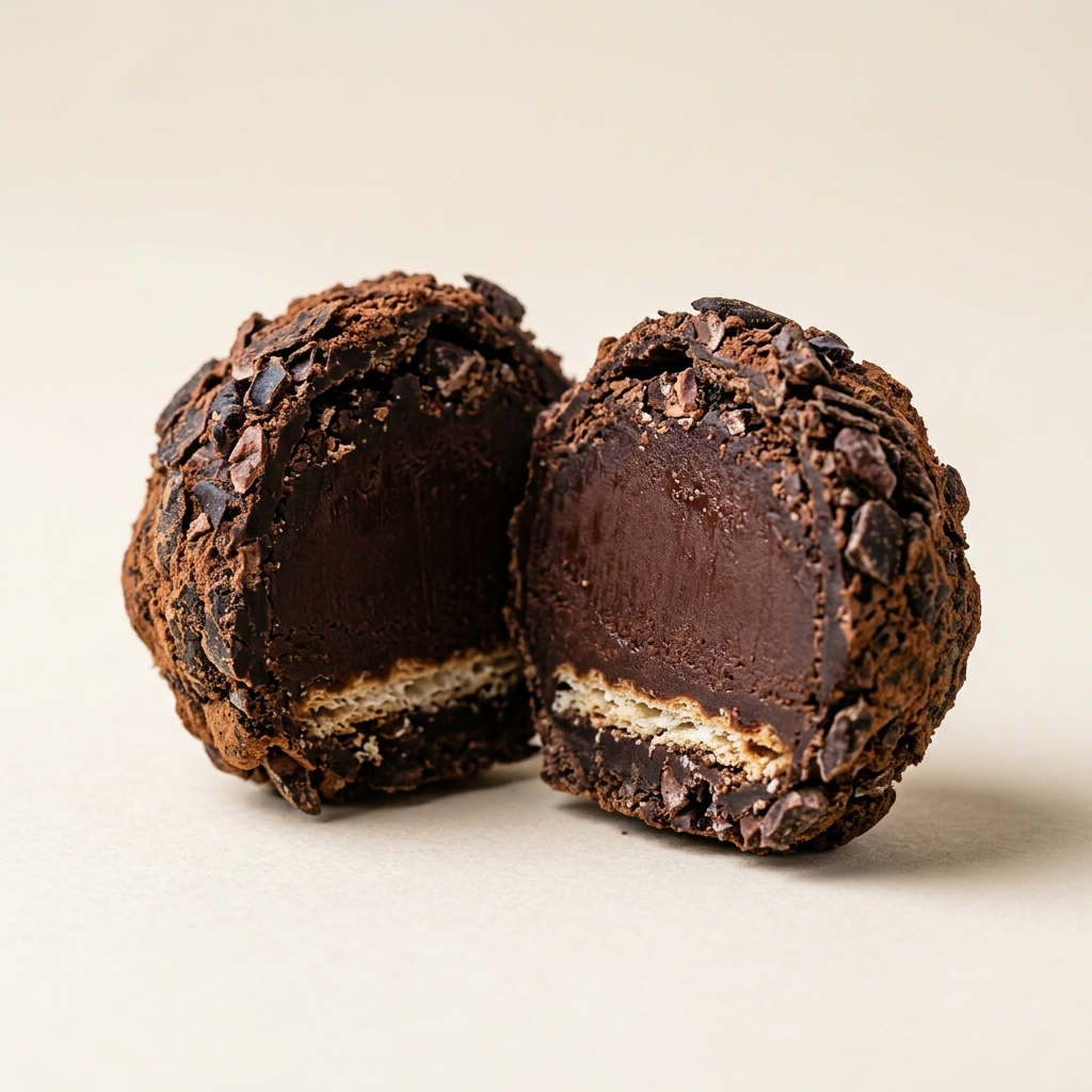 Ferrero Rondnoir dark chocolate truffle enrobed in dark chocolate flakes